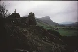 Ancient ruins and hills beyond the parish footpaths
