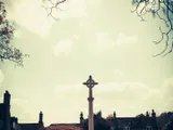 War memorial cross against the sky